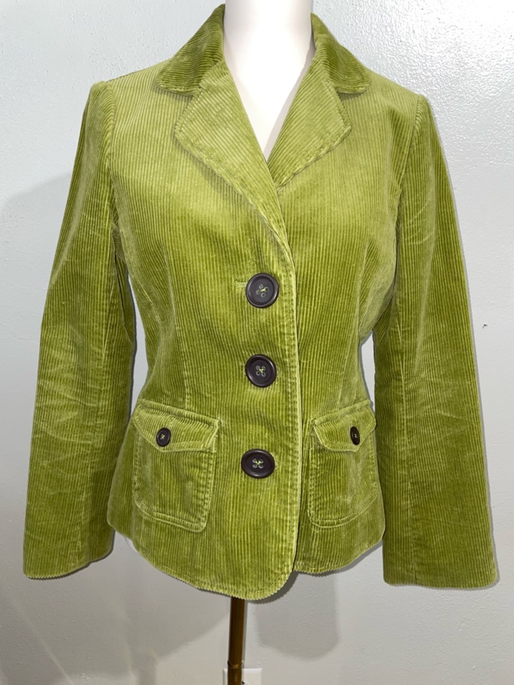 Boden Green Corduroy Blazer Sz 12 Elbow Patch Lined Jacket Preppy Academia